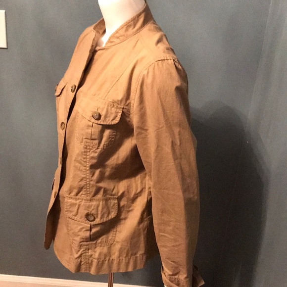 Lands’ End Cargo Khaki Military Inspired Workwear Jacket Medium - Picture 2 of 6